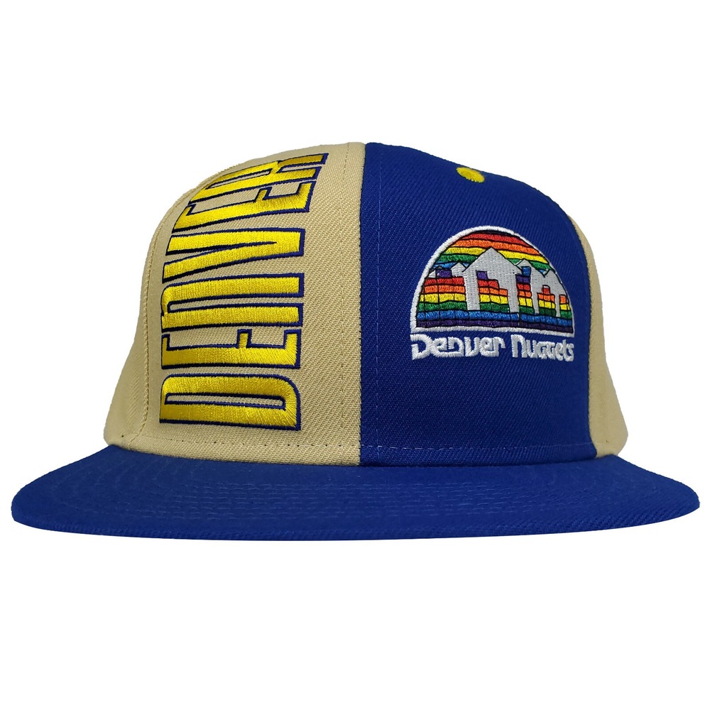 Denver Nuggets Mitchell & Ness NBA Snapback Hat Cap Embroidery Logo‎ Cream New